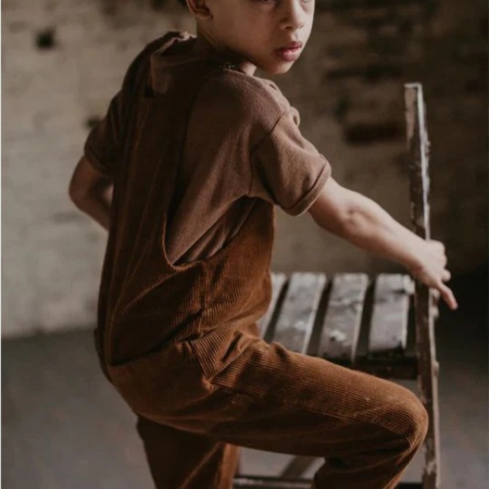 The Simple Folk | The Wild and Free Cord Dungaree Overall - Rust - Picture 3 of 3